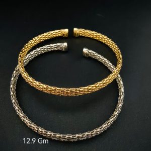 HYH Jewelry – Elegant Woven Mesh Open Cuff Bangle Bracelet (Gold & Silver Dual Pack)